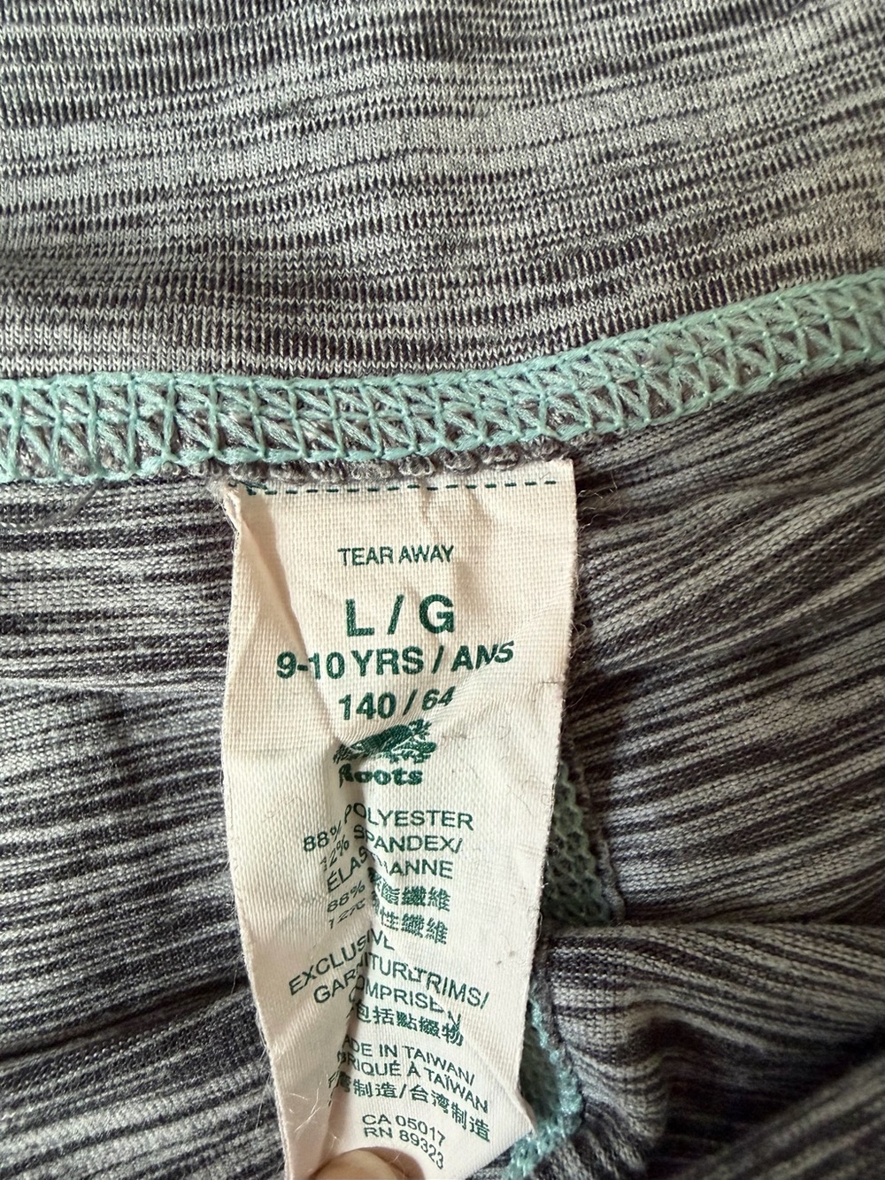 Roots Grey Space-Dyed Leggings with Mint Accents - Picture 3 of 6